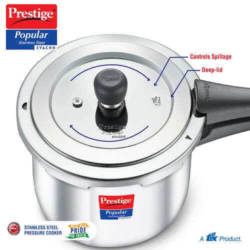 Prestige Svachh Popular Spillage Control Stainless Steel Pressure Cooker (20192)