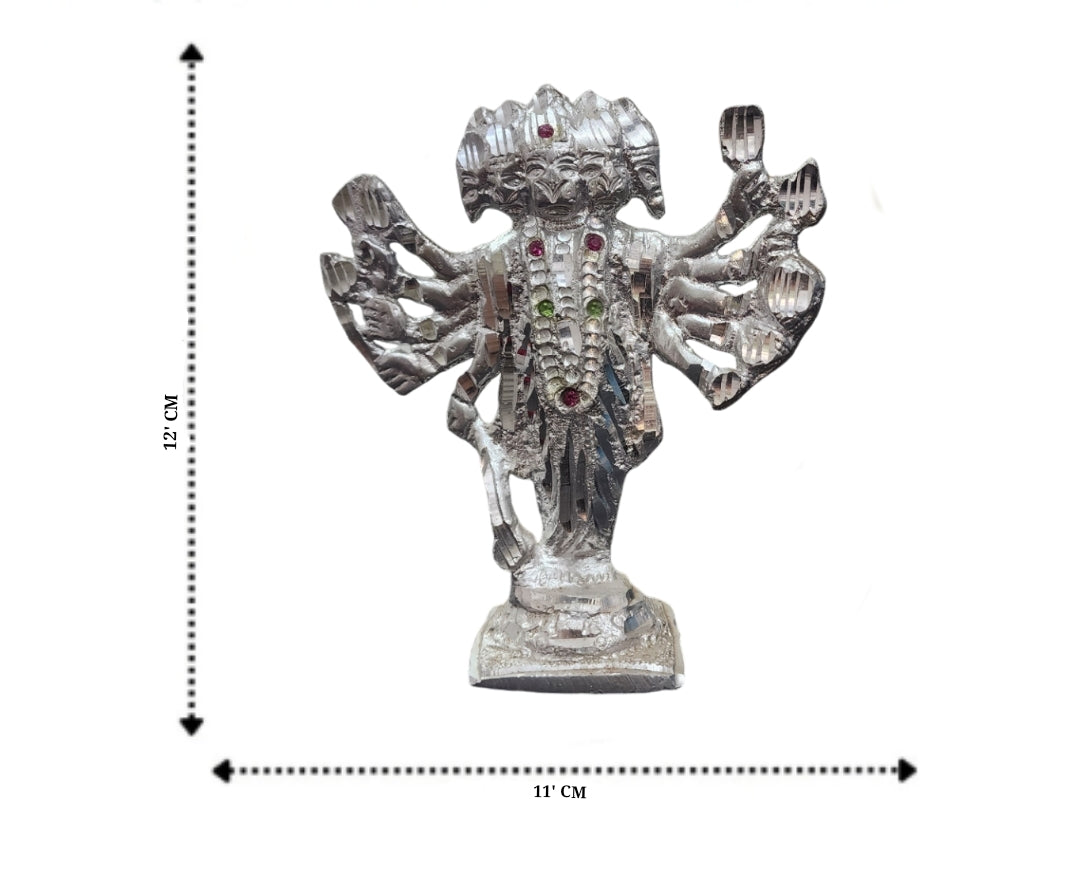 Panchmukhi Hanuman Murti White Metal