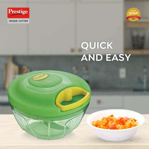 Prestige PVC 7.0 Veggie Cutter with 3 Stainless Steel Blades (Green)