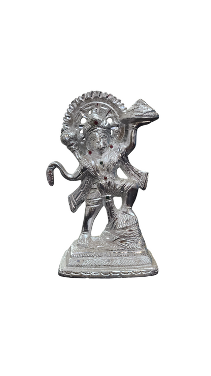 White Metal Hanuman Ji Murti