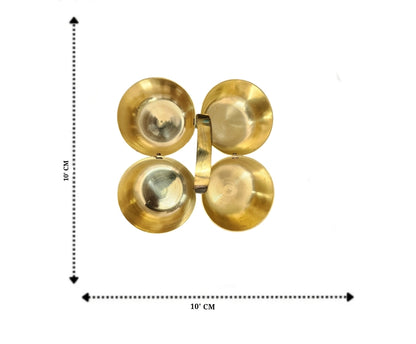 Dhevu Brass Chowmukh Haldi Kumkum Holder