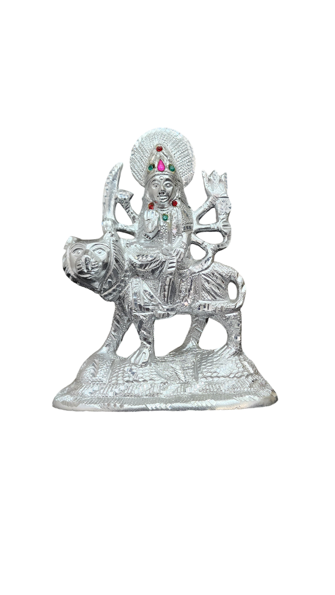 Maa Durga White Metal Murti