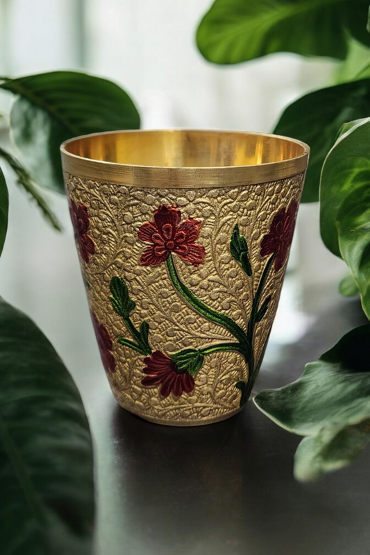 Brass Minakari Design Glass