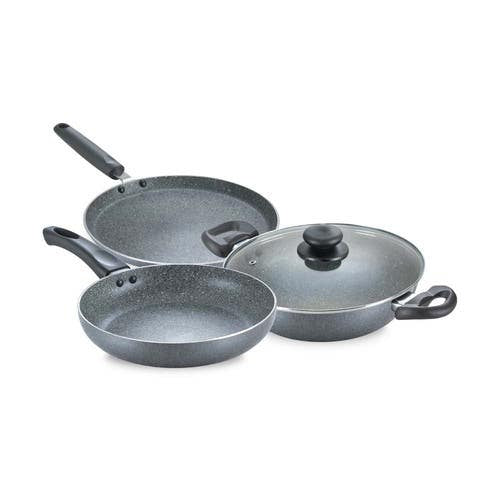 PRESTIGE OMEGA GREY GRANITE ALUMINIUM NON-STICK COOKWARE 3 PCS FESTIVAL PACK (38103)