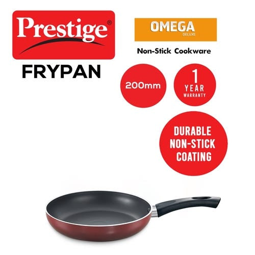 Prestige Omega Deluxe Aluminium Induction Base Non-Stick Fry Pan (Red) 36772