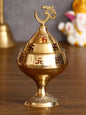 Gold-Toned Om and Swastik Brass Diya