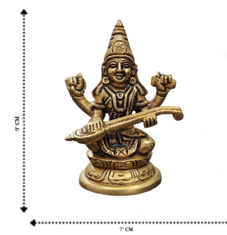 Dhevu Brass Maa Saraswati Idol