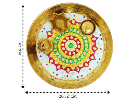 Dhevu Meenakari Pooja thali set metal