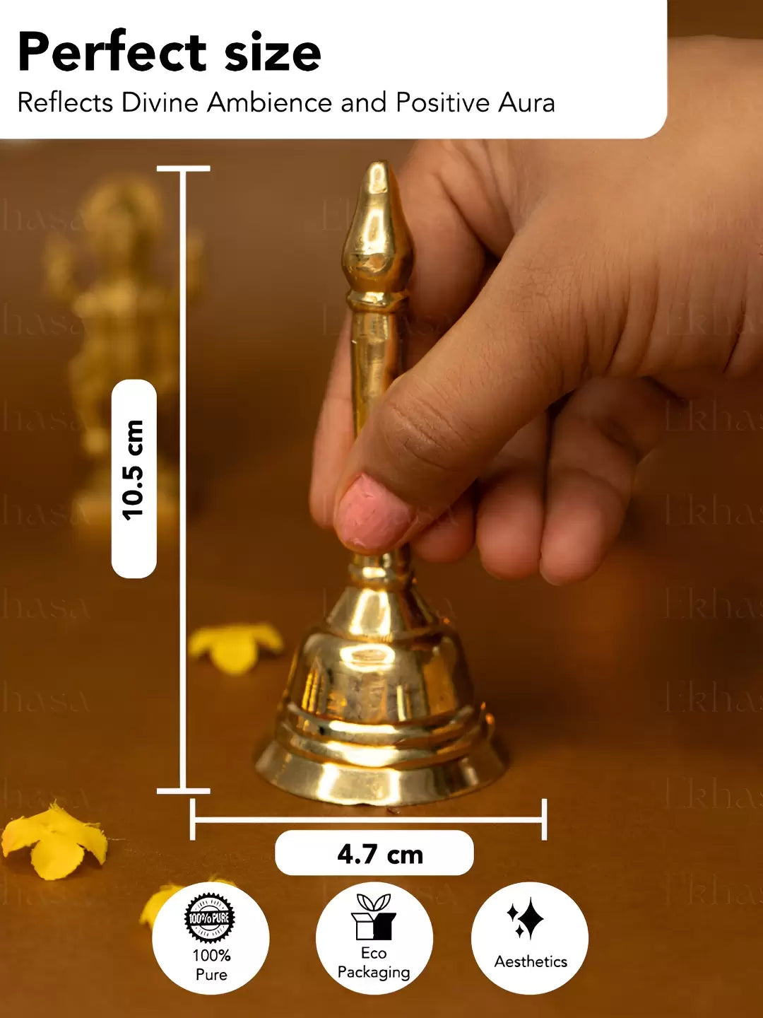 Gold Brass Pooja Bell