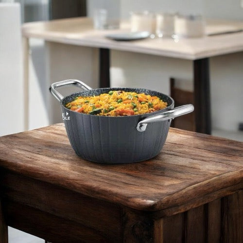 Prestige Durastone Hard Anodised 6 Layer Non-Stick Casserole with Glass Lid, 4L (37580)