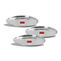 Sumeet Stainless Steel Heavy Gauge Shallow Dinner Plates with Mirror Finish Set of 3pc