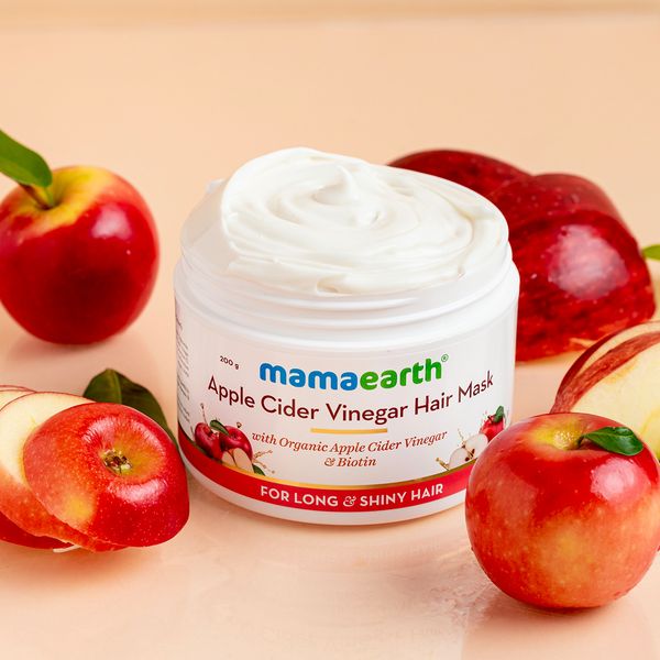 Mamaearth Apple Cider Vinegar Hair Mask with Organic Apple Cider Vinegar and Biotin for Long and Shiny Hair - 200 g