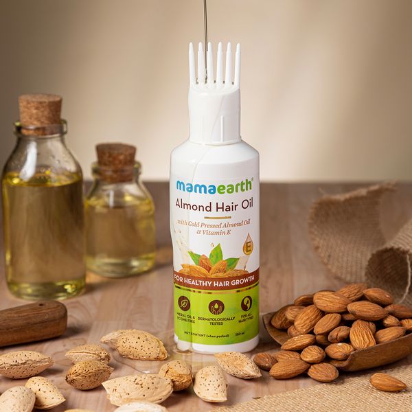 Mamaearth Almond Hair Oil with Cold Pressed Almond Oil & Vitamin E for Healthy Hair Growth - 150 ml