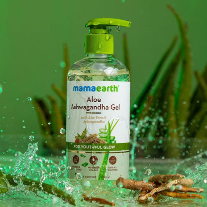 Mamaearth Aloe Ashwagandha Gel with Aloe Vera & Ashwagandha for a Youthful Glow - 300 ml