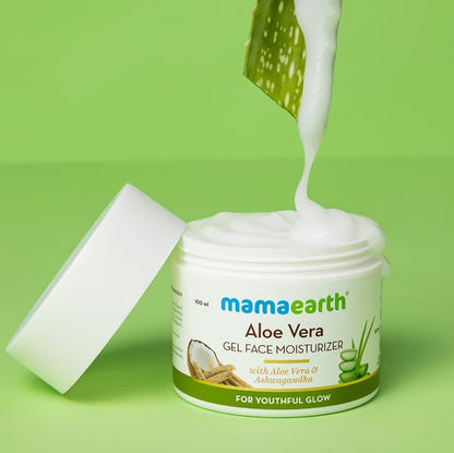 Mamaearth Aloe Vera Gel Moisturizer with Aloe Vera & Ashwagandha for a Youthful Glow - 100 g