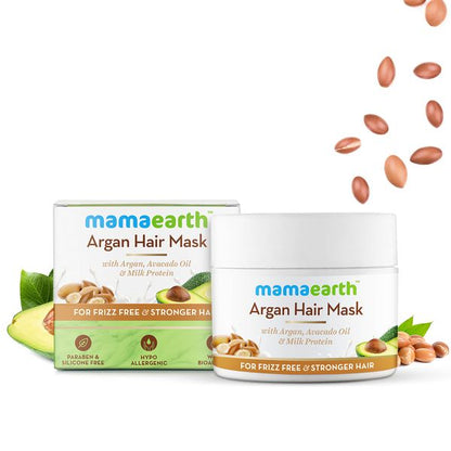 Mamaearth Argan Hair Mask with Argan, Avocado Oil, and Milk Protein for Frizz-free and Stronger Hair-200ml