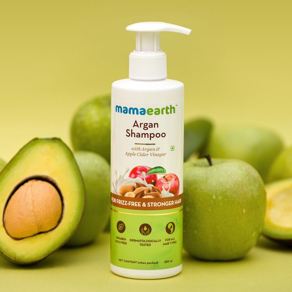 Mamaearth Argan Shampoo with Argan and Apple Cider Vinegar for Frizz-free and Stronger Hair - 250 ml