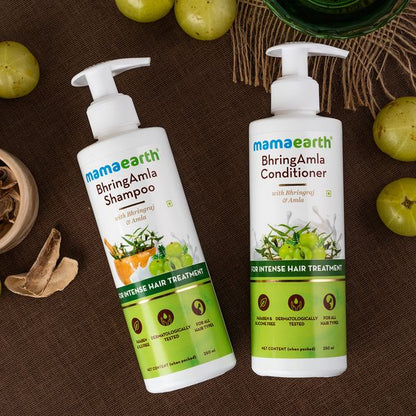 Mamaearth BhringAmla Shampoo and Conditioner Combo - 250ml + 250ml