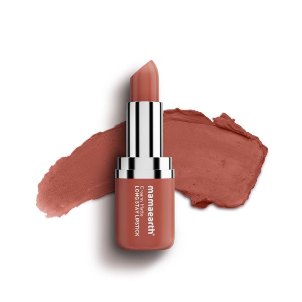 Mamaearth Creamy Matte Long Stay Lipstick with Murumuru Butter and Vitamin E - 4.2g | Brown Truffle