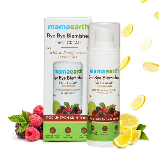 Mamaearth Bye Bye Blemishes Face Cream for Reducing Pigmentation and Blemishes with Mulberry Extract and Vitamin C -30g