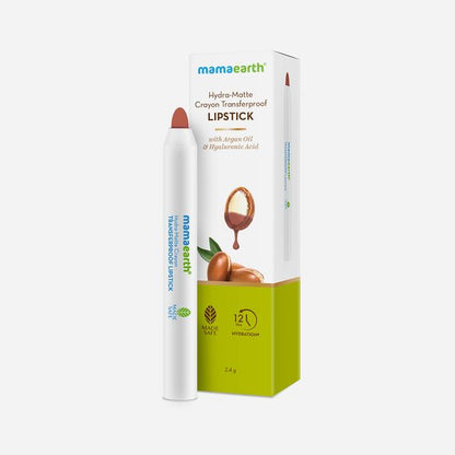 Mamaearth Hydra-Matte Crayon Transferproof Lipstick - 2.4 g - Cappuccino Brown