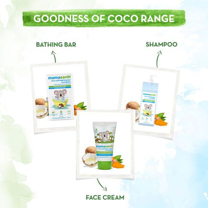 Mamaearth Coco Soft Bathing Bar for Babies with Coconut Oil & Turmeric for Babies - Pack of 2*75g