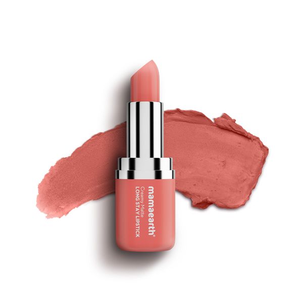 Mamaearth Creamy Matte Long Stay Lipstick with Murumuru Butter and Vitamin E - 4.2g | Coral Bloom