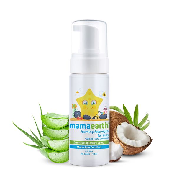 Mamaearth Foaming Face Wash For Kids With Aloe Vera & Coconut For Gentle Cleansing- 150 ml