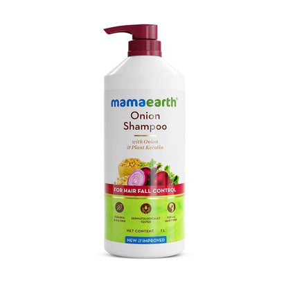 Mamaearth Onion Shampoo for Hair Growth and Hair Fall Control with Onion and Plant Keratin - 1 Litre