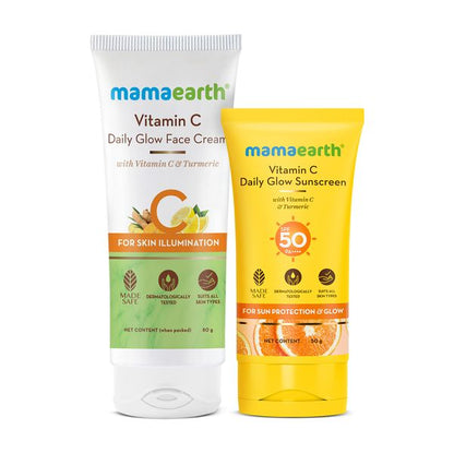 Mamaearth Vitamin C Daily Glow Duo - 50gm + 80gm