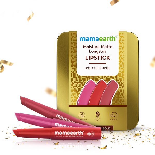 Mamaearth Moisture Matte Long Stay Lipstick Gift Set - Bright and Bold