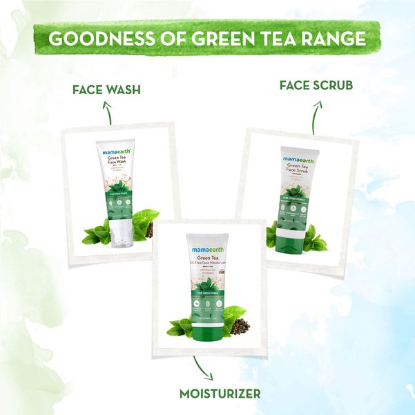 Mamaearth Green Tea Face Scrub With Green Tea & Collagen For Open Pores - 100 g