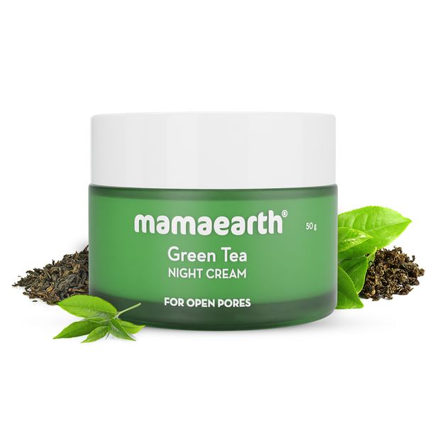 Mamaearth Green Tea Night Cream With Green Tea & Collagen For Open Pores - 50 g