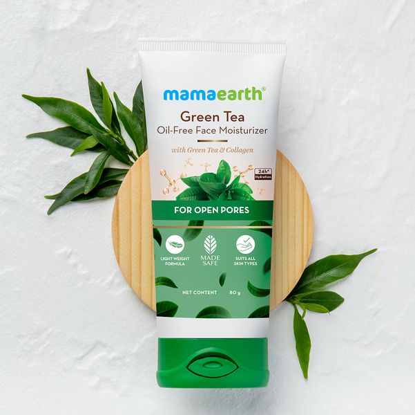 Mamaearth Green Tea Oil-Free Face Moisturizer with Green Tea & Collagen For Open Pores- 80 g