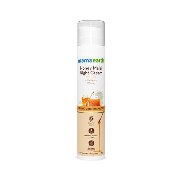 Mamaearth Honey Malai Night Cream with Honey & Malai for Nourishing Glow - 50 g