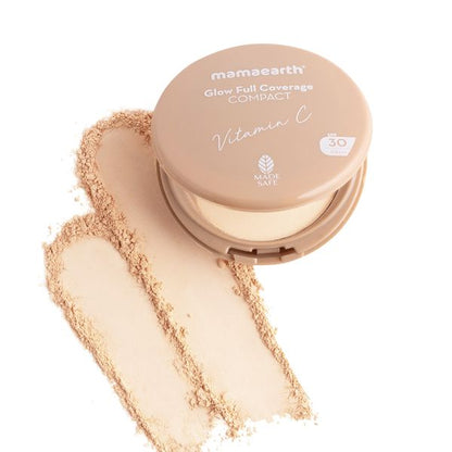 Mamaearth Glow Full Coverage Compact With SPF 30 - 9g | Ivory Glow