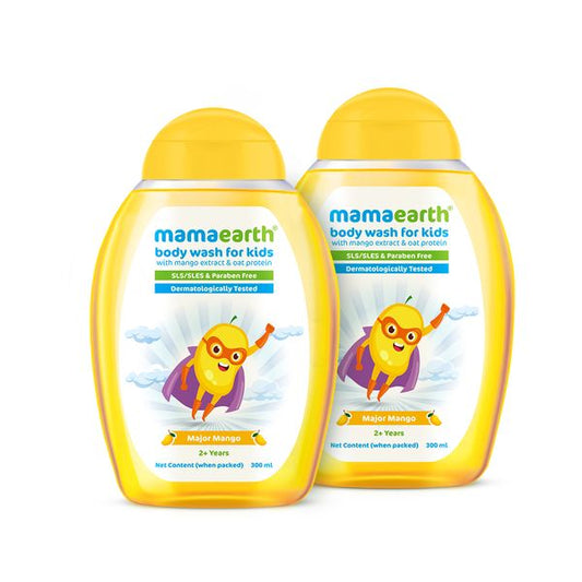 Mamaearth Major Mango Body Wash For Kids with Mango & Oat Protein - 300 ml (Pack of 2)