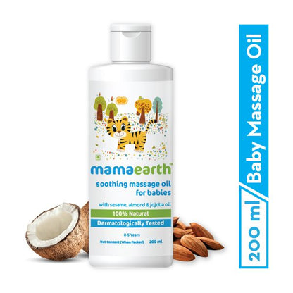 Mamaearth Soothing Massage Oil for Babies with Sesame, Almond and Jojoba Oil - 200ml