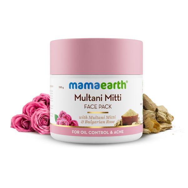 Mamaearth Multani Mitti Face Pack Multani Mitti and Bulgarian Rose for Oil Control & Acne - 100 g