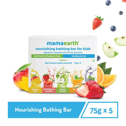 Mamaearth Nourishing Bathing Bar Soap For Kids - ( Pack of 5, 75g Each)