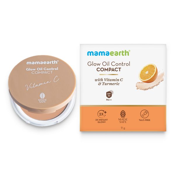 Mamaearth Glow Oil Control Compact With SPF 30 - 9g | Nude Glow