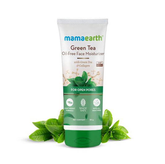 Mamaearth Green Tea Oil-Free Face Moisturizer with Green Tea & Collagen For Open Pores- 80 g