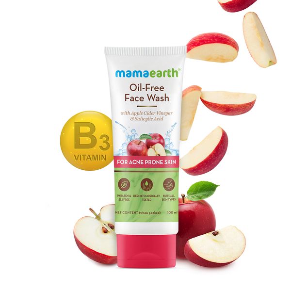 Mamaearth Oil-Free Face Wash with Apple Cider Vinegar & Salicylic Acid for Acne-Prone Skin– 100 ml