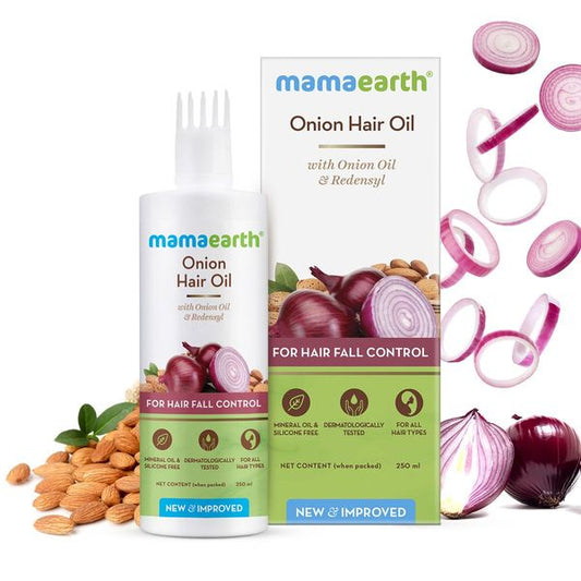 Mamaearth Onion Hair Oil with Onion Oil & Redensyl for Hair Fall Control - 250 ml