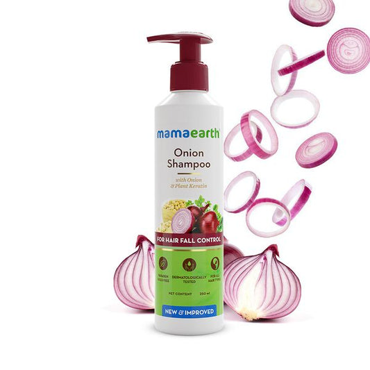 Mamaearth Onion Shampoo with Onion and Plant Keratin for Hair Fall Control - 250ml