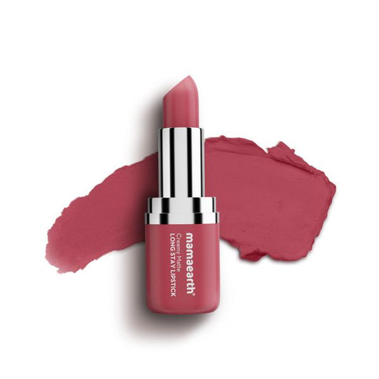 Mamaearth Creamy Matte Long Stay Lipstick with Murumuru Butter and Vitamin E - 4.2g | Pink Rose