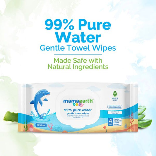 Mamaearth Mamaearth Baby 99% Pure Water Gentle Towel Wipes - 72 pcs