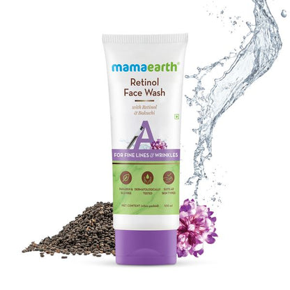 Mamaearth Retinol Face Wash with Retinol and Bakuchi for Fine Lines and Wrinkles - 100 ml