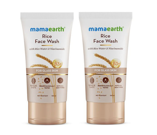 Mamaearth Rice Face Wash With Rice Water & Niacinamide for Glass Skin - 150 ml (Pack of 2)