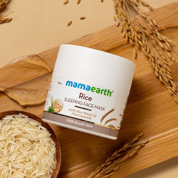 Mamaearth Rice Sleeping Face Mask With Rice Water & Niacinamide for Glass Skin - 100 ml